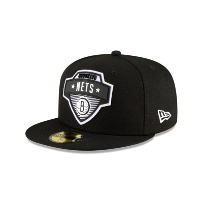 Black Brooklyn Nets Hat - New Era NBA Tip Off Edition 59FIFTY Fitted Caps USA3067958